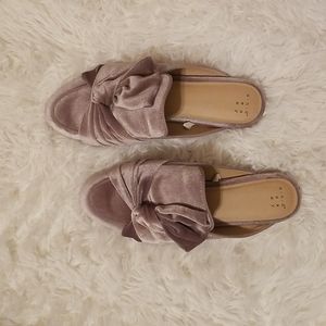 Velvet Flat Mules